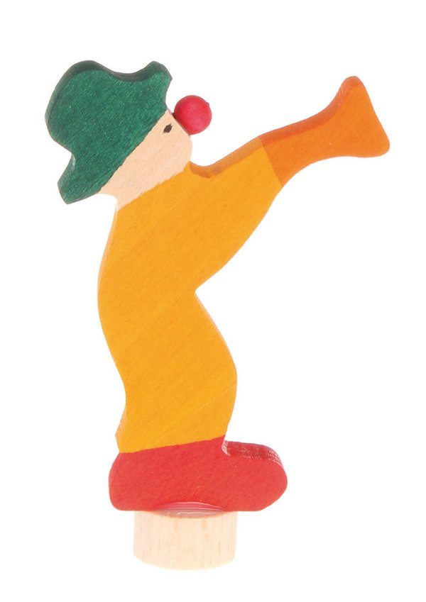 Grimm's 03830 Stecker Clown mit Trompete aus Holz