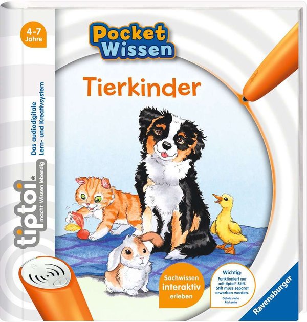 Tiptoi Pocket Wissen Tierkinder  4-7 Jahre.